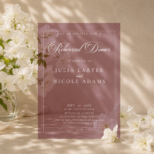 Invitations En Acrylique Dîner de répétition de calligraphie classique Bour