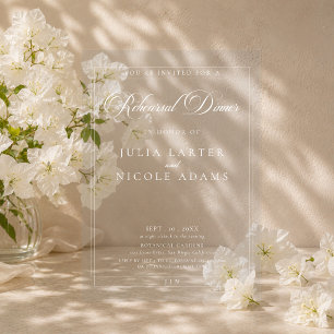 Invitations En Acrylique Dîner de répétition de calligraphie classique en i