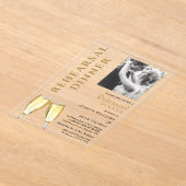 Invitations En Acrylique Dîner de répétition de champagne photo élégant (Poser)