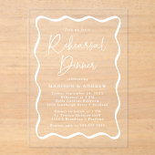 Invitations En Acrylique Dîner de répétition de trame moderne (Recto)