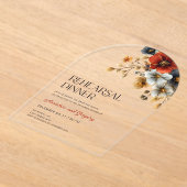 Invitations En Acrylique Dîner de répétition du Mariage Floral Automne (Poser)