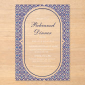 Invitations En Acrylique Dîner de répétition espagnol Talavera mexicain ble (Recto)