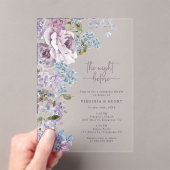 Invitations En Acrylique Dîner De Répétition Lilac Élégant (In situ (ordinateur de poche))