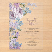 Invitations En Acrylique Dîner De Répétition Lilac Élégant (Recto)