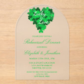 Invitations En Acrylique Dîner De Répétition Lucky In Love (Recto)