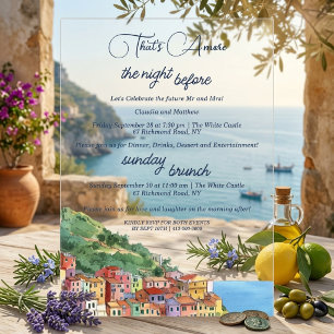Invitations En Acrylique Dîner de répétition That's Amore & Brunch du diman