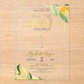 Invitations En Acrylique Dîner nuptial au citron de verre de cocktail (Recto)
