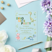 Invitations En Acrylique Dino-mite 1ère fête d'anniversaire (Insitu (Mariage))