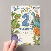 Invitations En Acrylique Dino-Mite 2e anniversaire  (In situ (ordinateur de poche))
