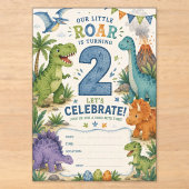 Invitations En Acrylique Dino-Mite 2e anniversaire  (Recto)