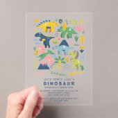 Invitations En Acrylique Dino Party mignon Dinosaures moderne Quatrième ann (In situ (ordinateur de poche))