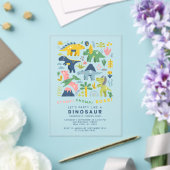 Invitations En Acrylique Dino Party mignon Dinosaures moderne Quatrième ann (Insitu (Mariage))