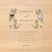 Invitations En Acrylique Dinosaur thème Mariage (Recto)