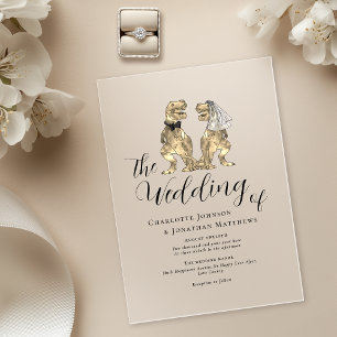 Invitations En Acrylique Dinosaur Thème Mariage