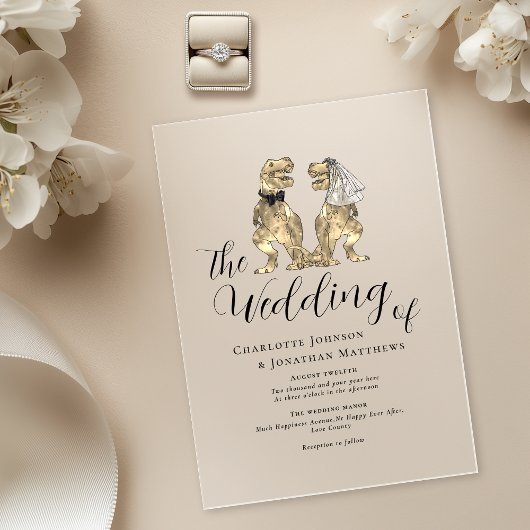 Invitations En Acrylique Dinosaur Thème Mariage