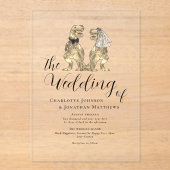 Invitations En Acrylique Dinosaur Thème Mariage (Recto)