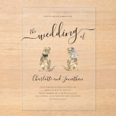 Invitations En Acrylique Dinosaur Thème Mariage (Recto)