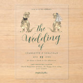 Invitations En Acrylique Dinosaur thème Mariage Vert (Recto)