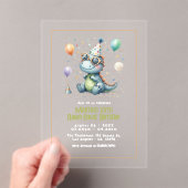 Invitations En Acrylique Dinosaure Trois Rex moderne fête d'anniversaire (In situ (ordinateur de poche))