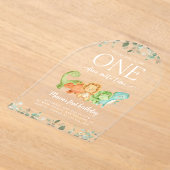 Invitations En Acrylique Dinosaures mignons, T-Rex, Jurassique, Premier Ann (Poser)