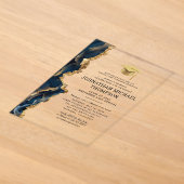 Invitations En Acrylique Diplôme Agate Bleu Or Diplôme (Poser)