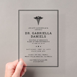 Invitations En Acrylique Diplômé de l'école de médecine moderne diplômé de 