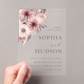 Invitations En Acrylique Divine Boho Blush & Mariage Rose (In situ (ordinateur de poche))