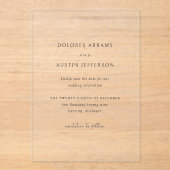Invitations En Acrylique Dolores Classique Mariage élégant Enregistrer la d (Recto)