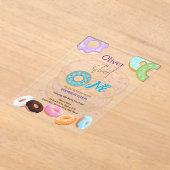 Invitations En Acrylique Donut 1er anniversaire bébé garçon (Poser)