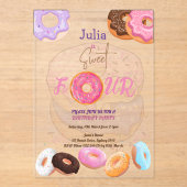 Invitations En Acrylique Donut fille de 4ème anniversaire (Recto)