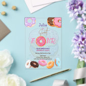 Invitations En Acrylique Donut fille de 4ème anniversaire (Insitu (Mariage))