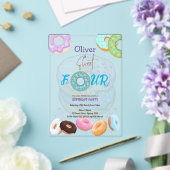 Invitations En Acrylique Donut garçon de 4 ans (Insitu (Mariage))