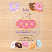 Invitations En Acrylique Donut rose de 3e anniversaire (Recto)