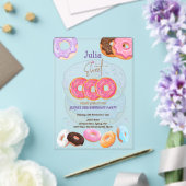 Invitations En Acrylique Donut rose de 3e anniversaire (Insitu (Mariage))