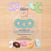 Invitations En Acrylique Donut Sweet 3 anniversaire garçon (Recto)