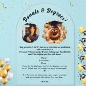 Invitations En Acrylique Donuts et Degrees Photo Graduation Party