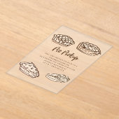 Invitations En Acrylique Doodle Hand Drawn Pie Pickup Thanksgiving (Poser)