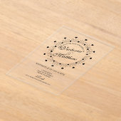 Invitations En Acrylique Doodle Hearts Frame Script Wedding (Poser)