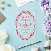 Invitations En Acrylique Doodle Pasta and Pacifiers Baby Shower  (Insitu (Mariage))