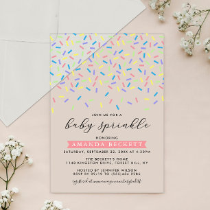 Invitations En Acrylique Douce Baby Shower avec saupoudrage