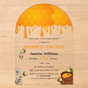 Invitations En Acrylique Douce Combinaison de Miel qui Dégouline Fête Préna
