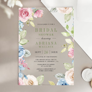 Invitations En Acrylique Douce Florale de Printemps pour une Baby Shower