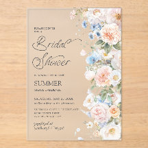 Douce Mariage Florale Pastel Rose Blanc Bleu