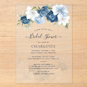 Invitations En Acrylique Douce Mariée Florale Aquarelle Moderne