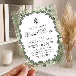 Invitations En Acrylique Douce Mariée sous la Forêt Enchantée par l'Aquarel