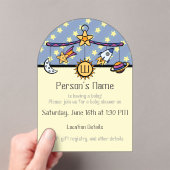 Invitations En Acrylique Douce Nuit Mobile Fête de Bébé (In situ (ordinateur de poche))