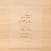 Invitations En Acrylique Douche-les avec amour Simple Douche Couple (Recto)