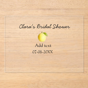 Invitations En Acrylique Douche nuptiale citron moderne simple minimum rust