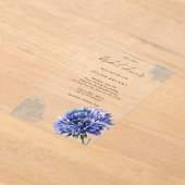 Invitations En Acrylique Douche nuptiale de cornflower aquarelle (Poser)