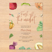 Invitations En Acrylique Douche nuptiale fraîche du marché (Recto)